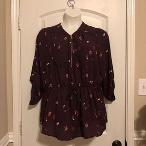 2X Plus Size Maroon Blouse